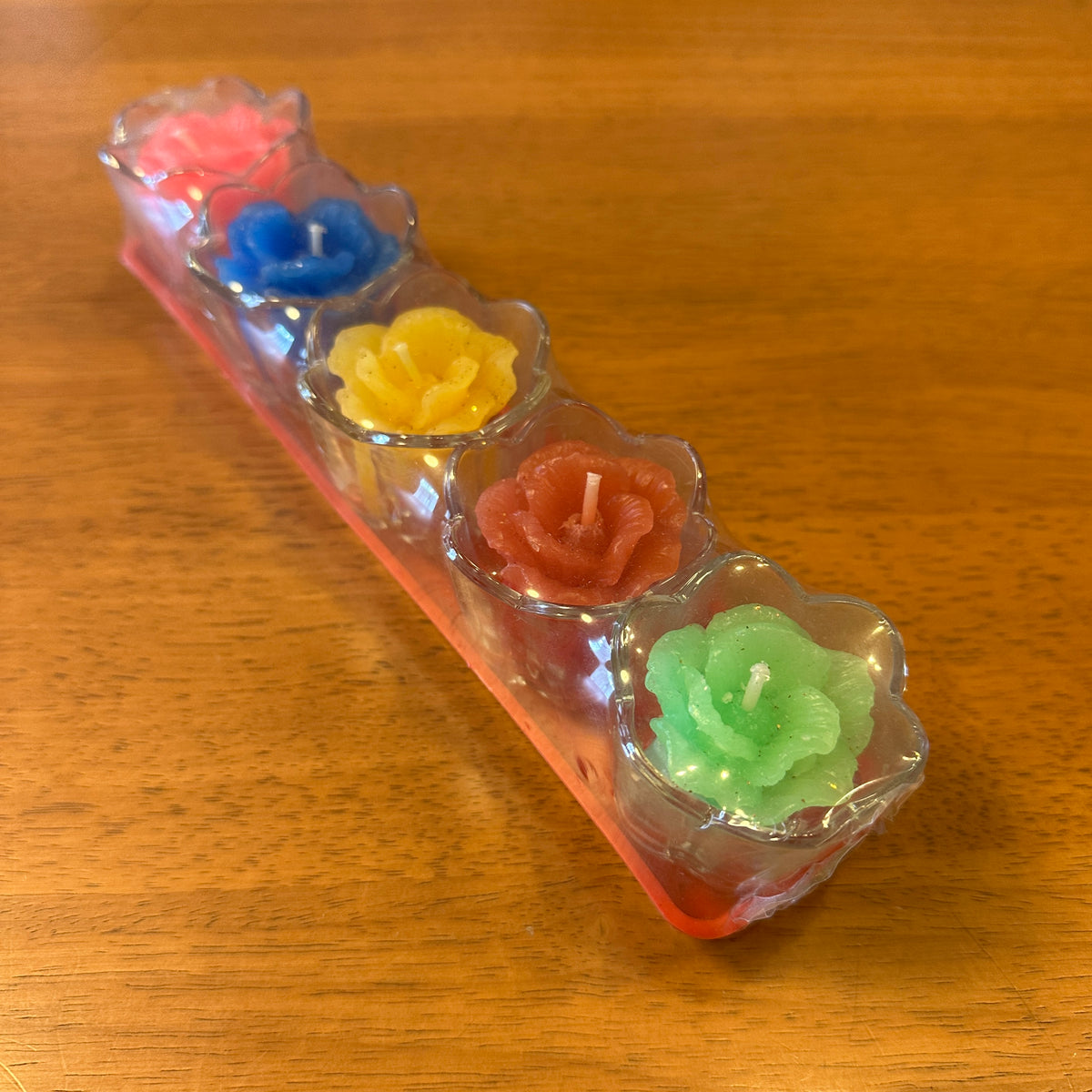 蓮華の花のろうそく5個セット　仏具　蝋燭　ベトナム雑貨