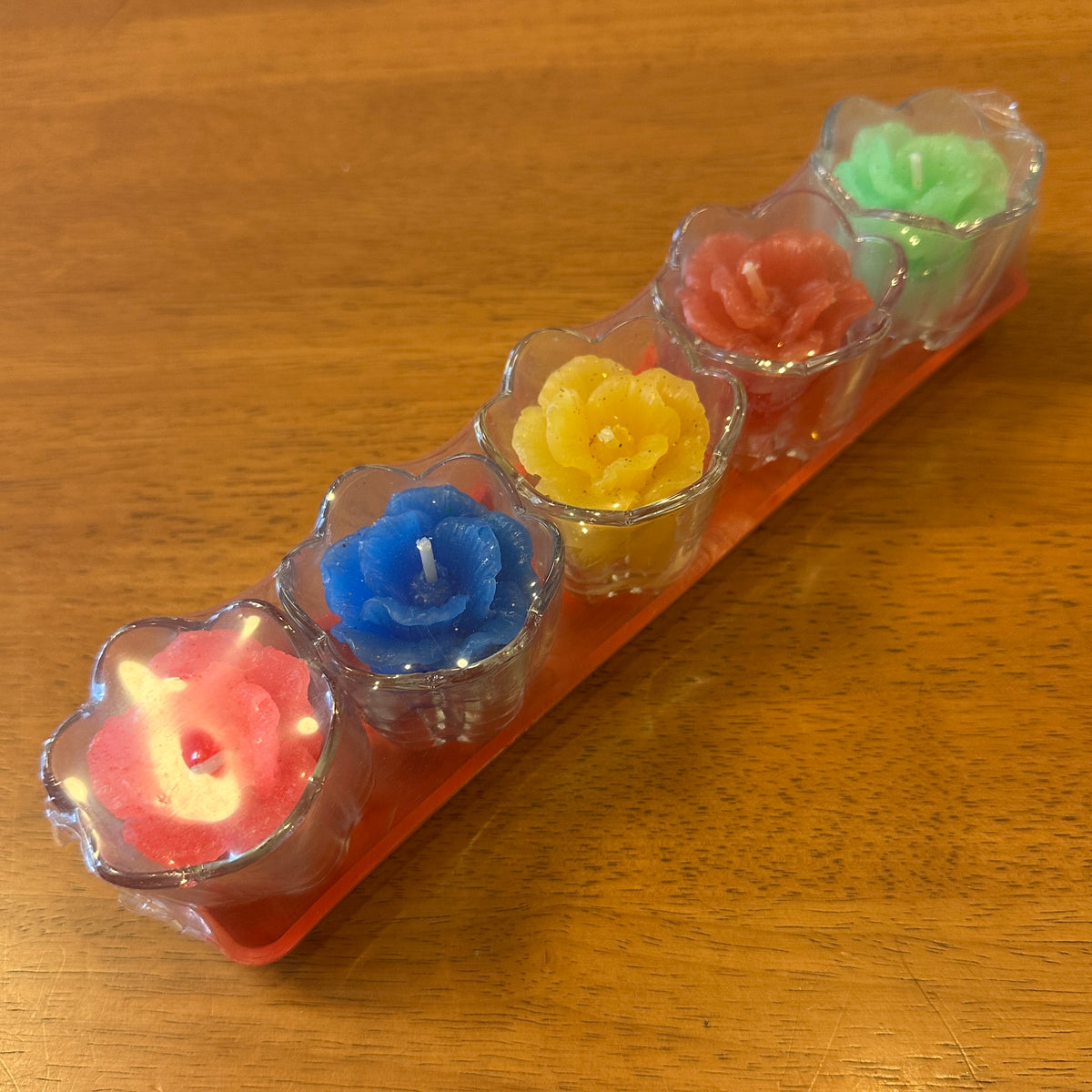 蓮華の花のろうそく5個セット　仏具　蝋燭　ベトナム雑貨
