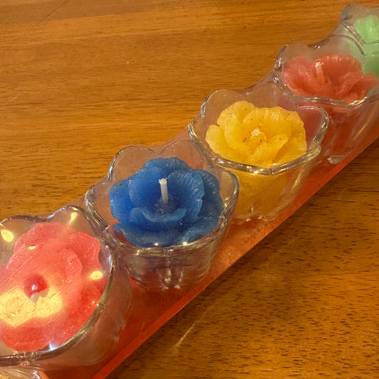 蓮華の花のろうそく5個セット　仏具　蝋燭　ベトナム雑貨